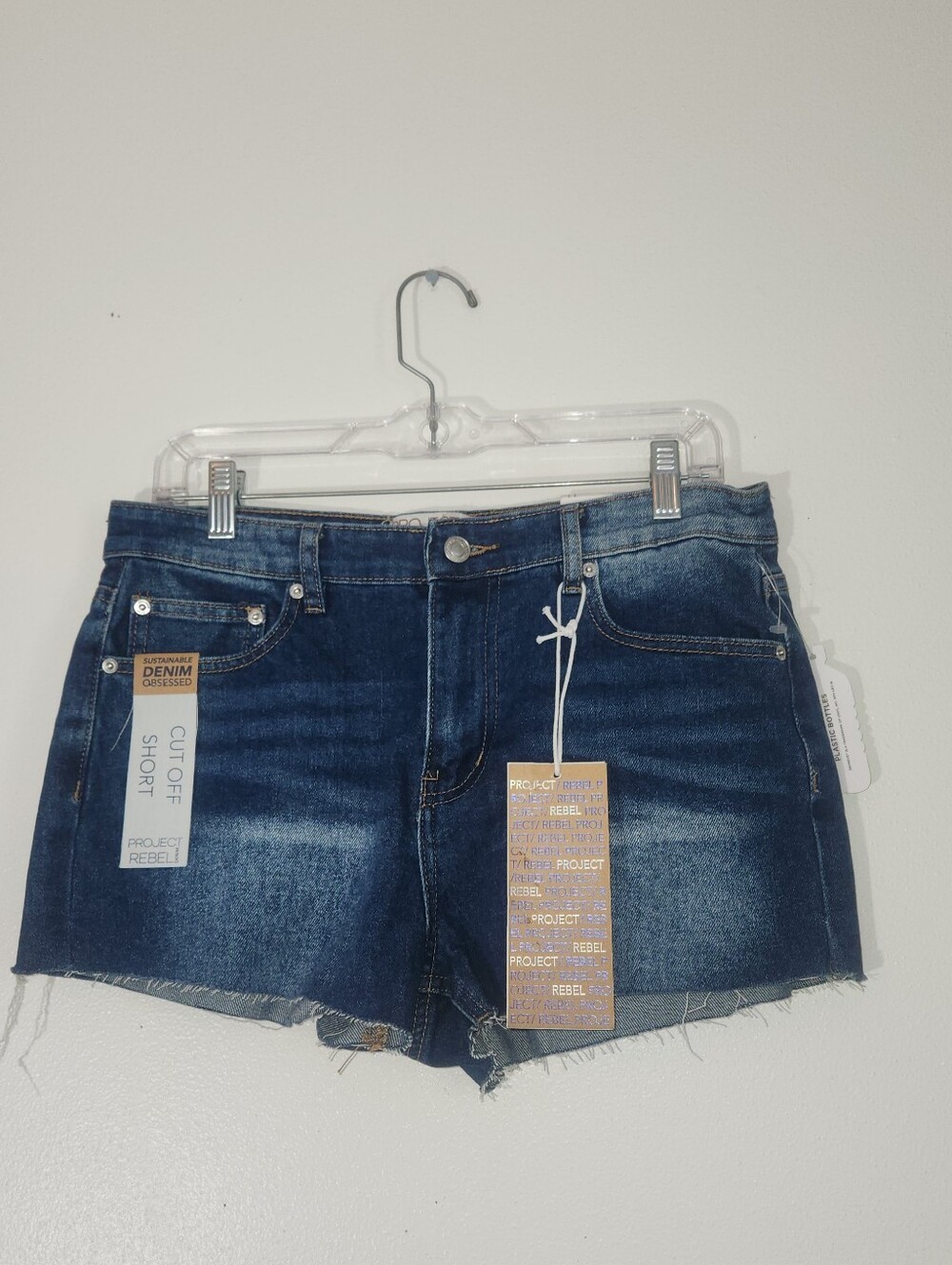 Women's Project Rebel Dark Blue Denim Cut-Off Shorts